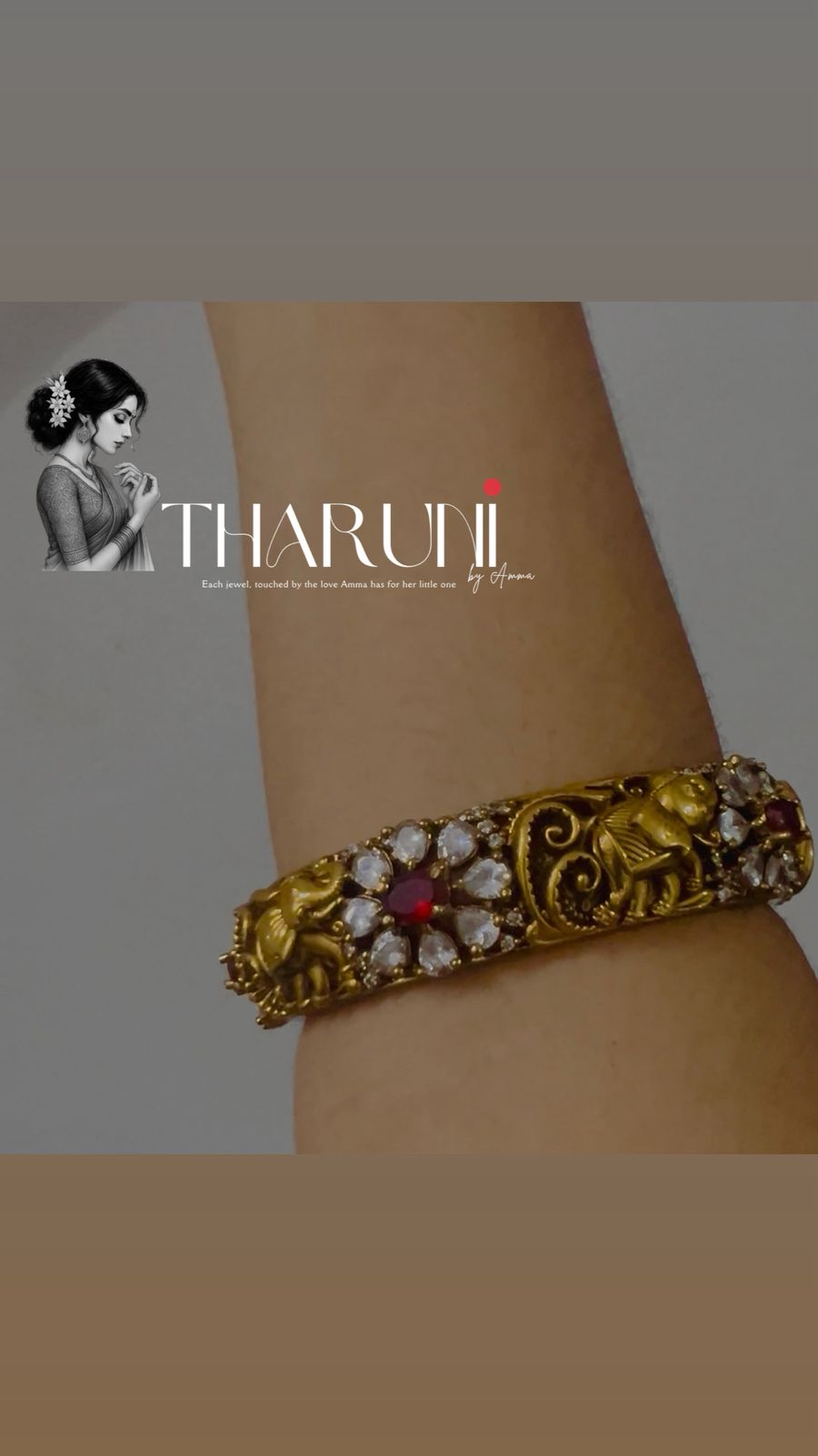 Riva Ruby AD Polki Gaja Bangle