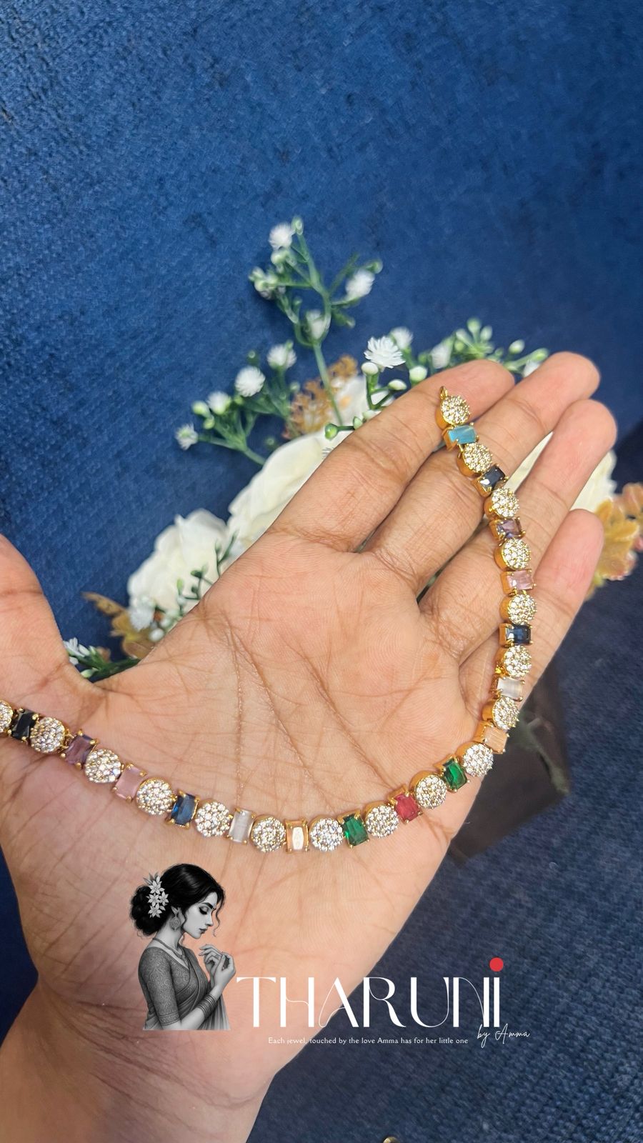 Vajra Rangoli Sufi AD Neckpiece