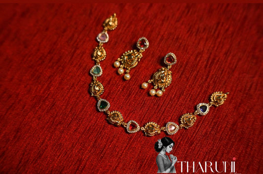Milano Sufi Peacock Navaratna Neckpiece