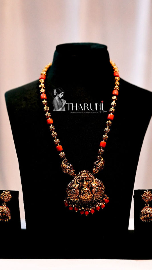 Rukmini Coral Bead Antique Haram