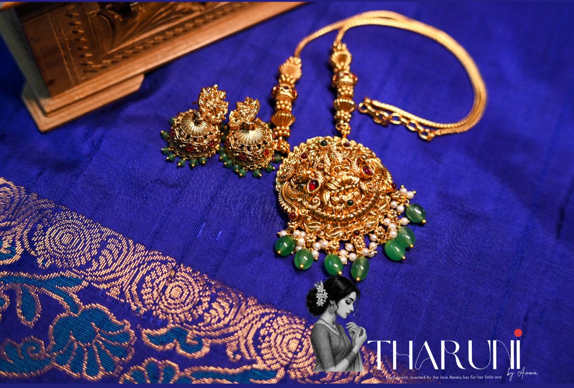 Rukmini Bead and Pearl Thread Haram