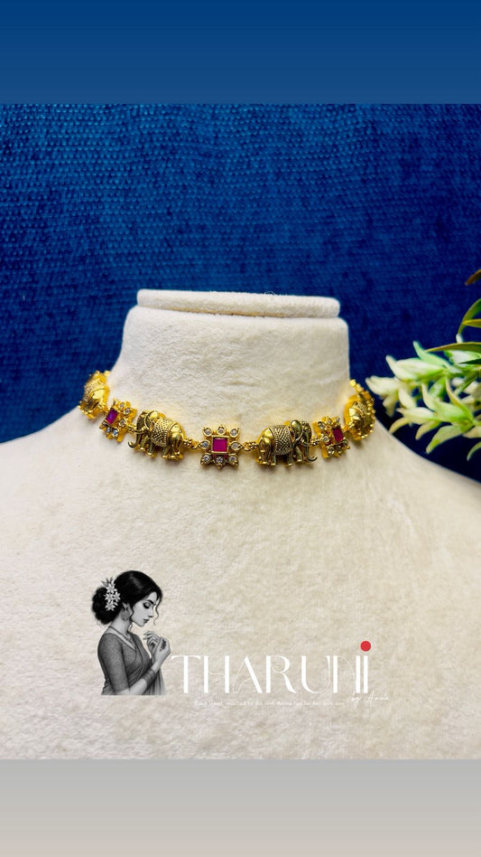 Thulika Gaja Kolam Neckpiece