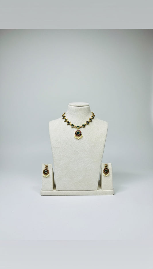 Thulika Floral Square Kemp Necklace