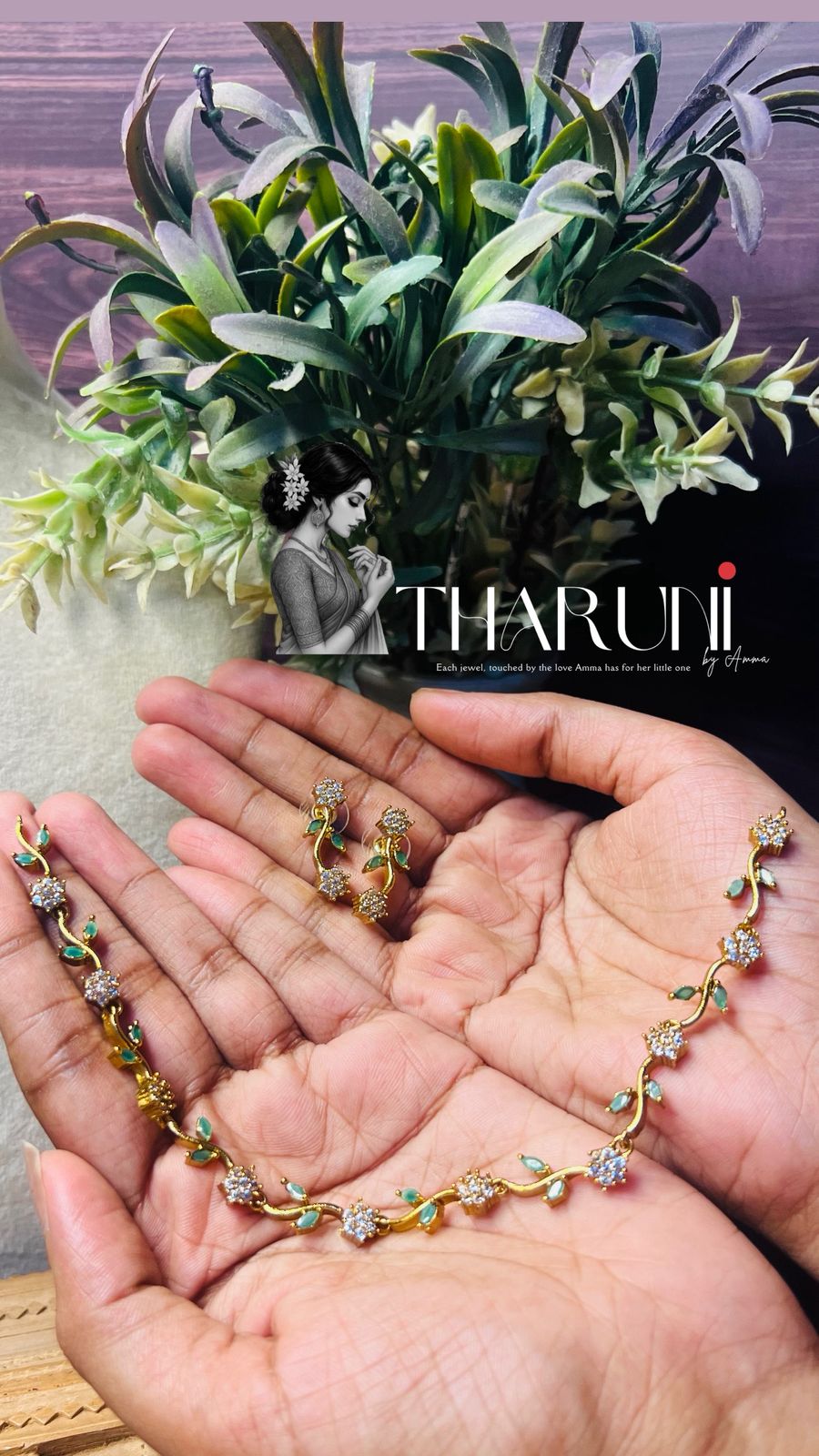 Vajra Malar Emerald Neckpiece