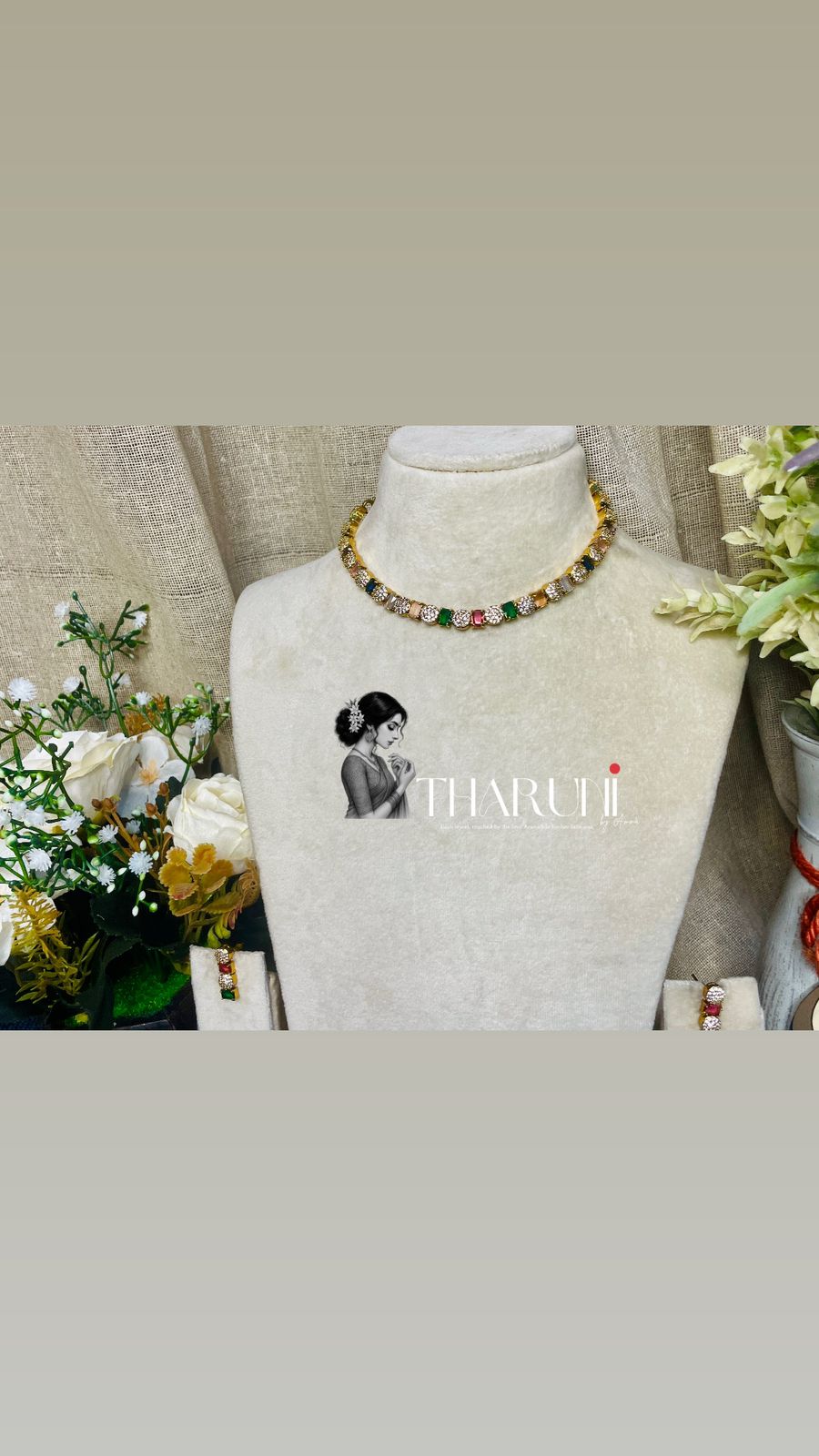 Vajra Rangoli Sufi AD Neckpiece