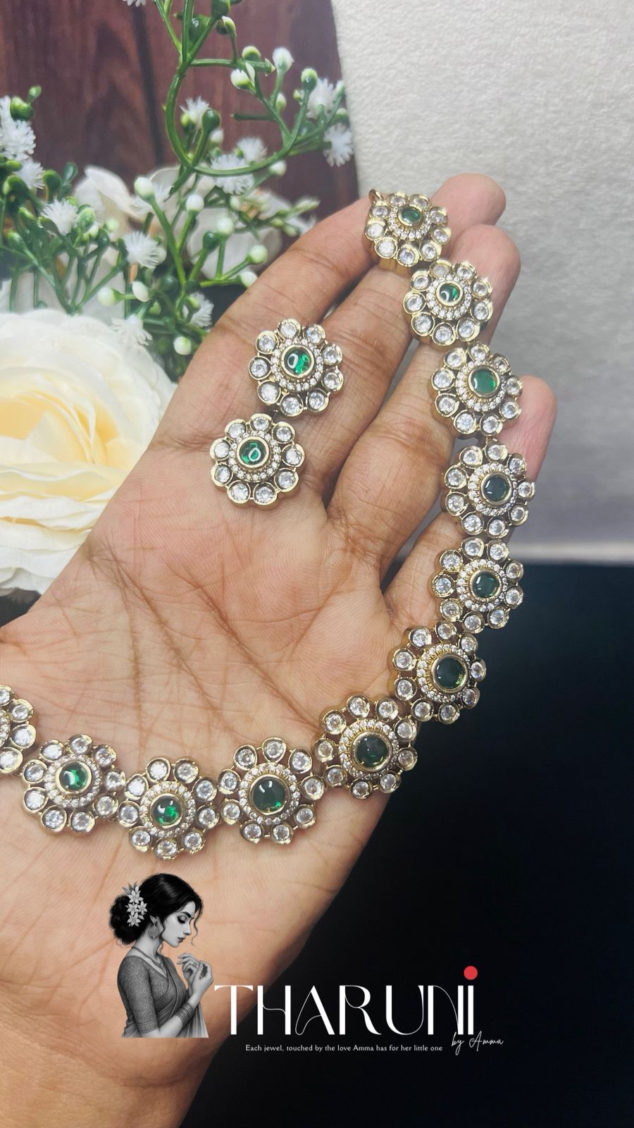 Milano Floral Premium Kundan Neckpiece