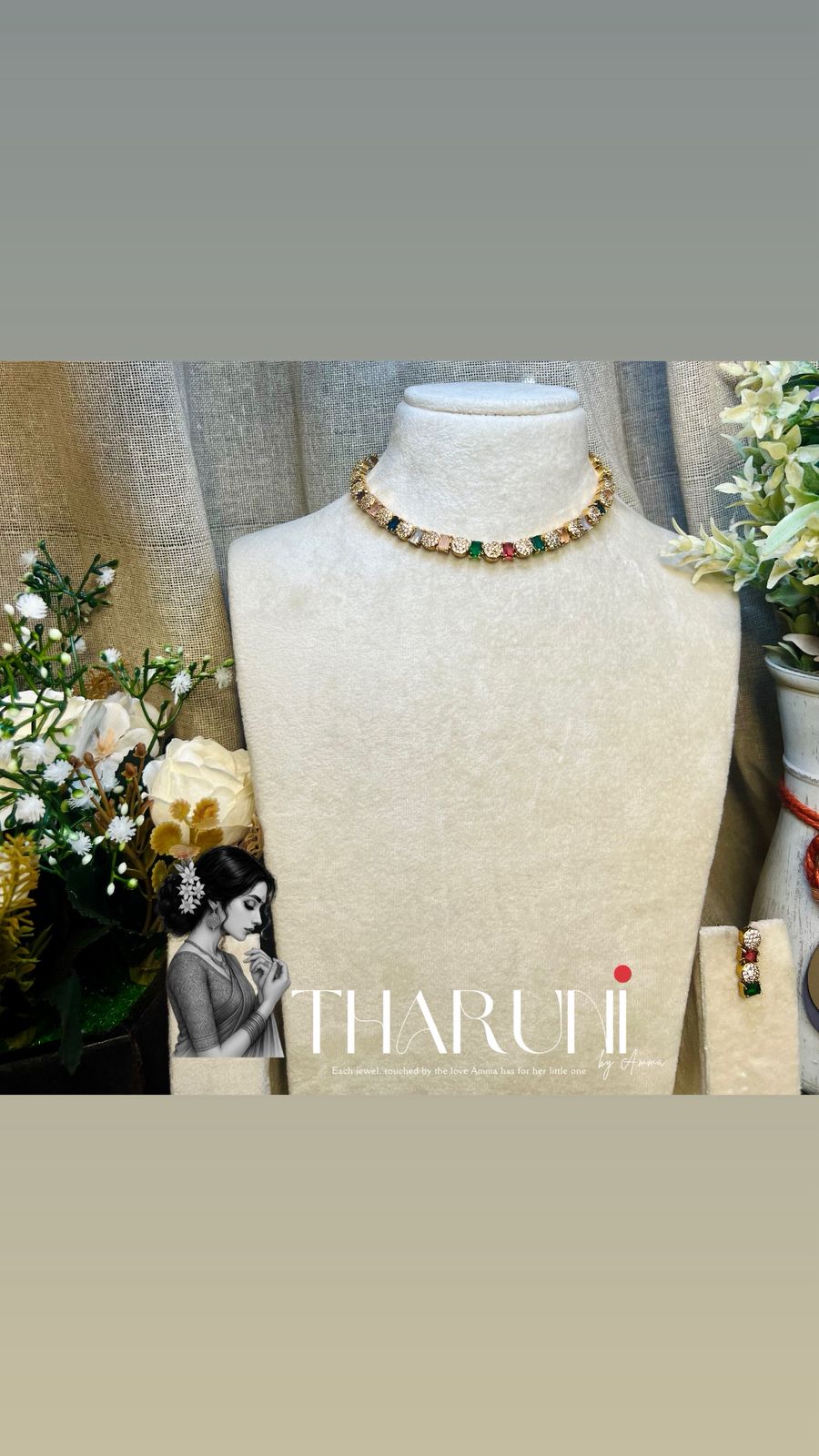 Vajra Rangoli Sufi AD Neckpiece